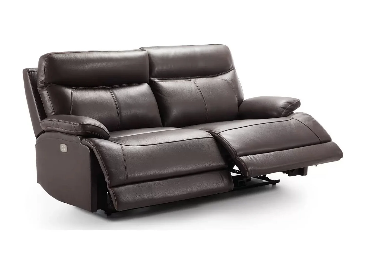 Canapé en cuir Ducka-Marron clair-Système Electrique-1 place fauteuil