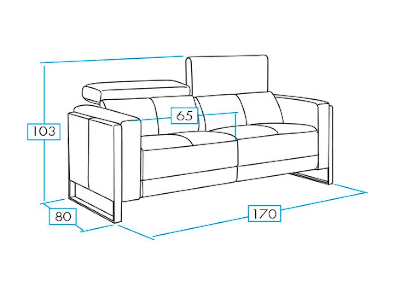 Canapé de relaxation électrique en cuir Kinston-Marron noisette-3 places relax électrique