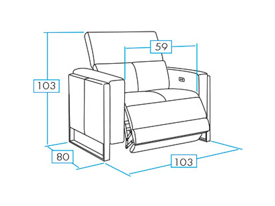 Canapé de relaxation électrique en cuir Kinston-Gris foncé-3 places relax électrique