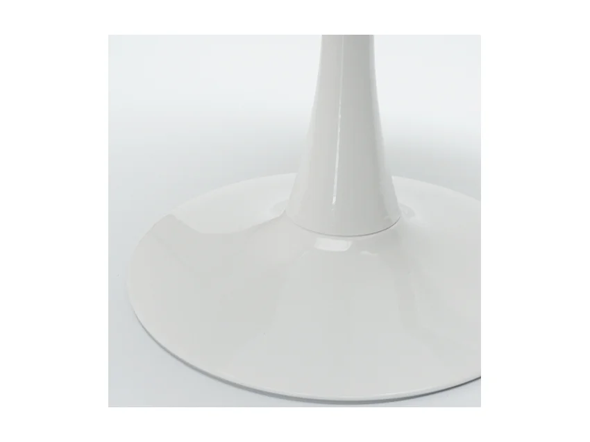 Ensemble table ronde 60cm et 2 chaises pivotantes blanches avec coussin similicuir Tulipa