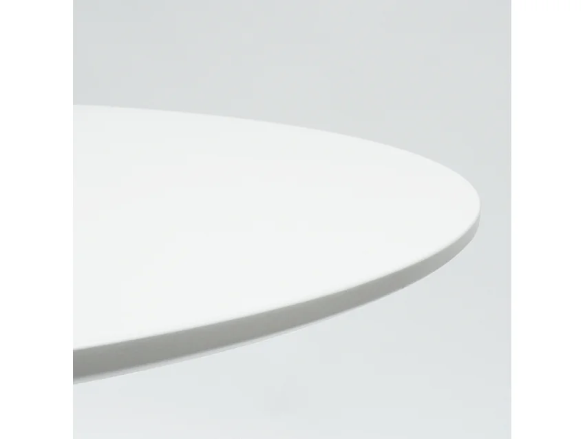 Ensemble table ronde 60cm et 2 chaises pivotantes blanches avec coussin similicuir Tulipa