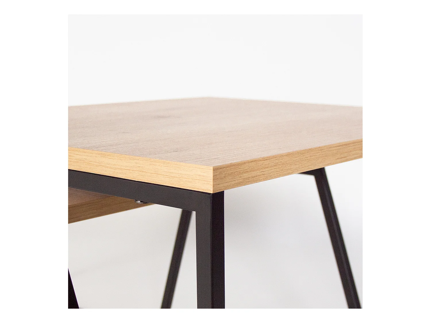 Ensemble 2 tables basses gigognes naturel et noir Valdis