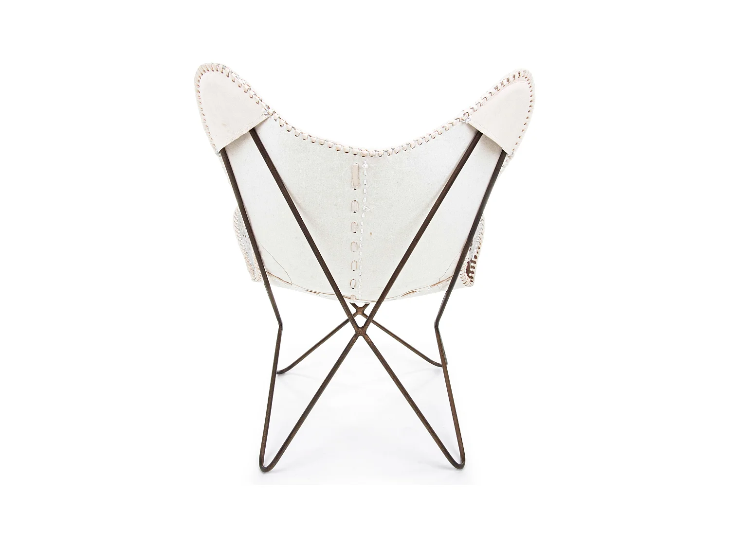 Silla mariposa de piel Berry y patas de acero bicolor - Juego de 2