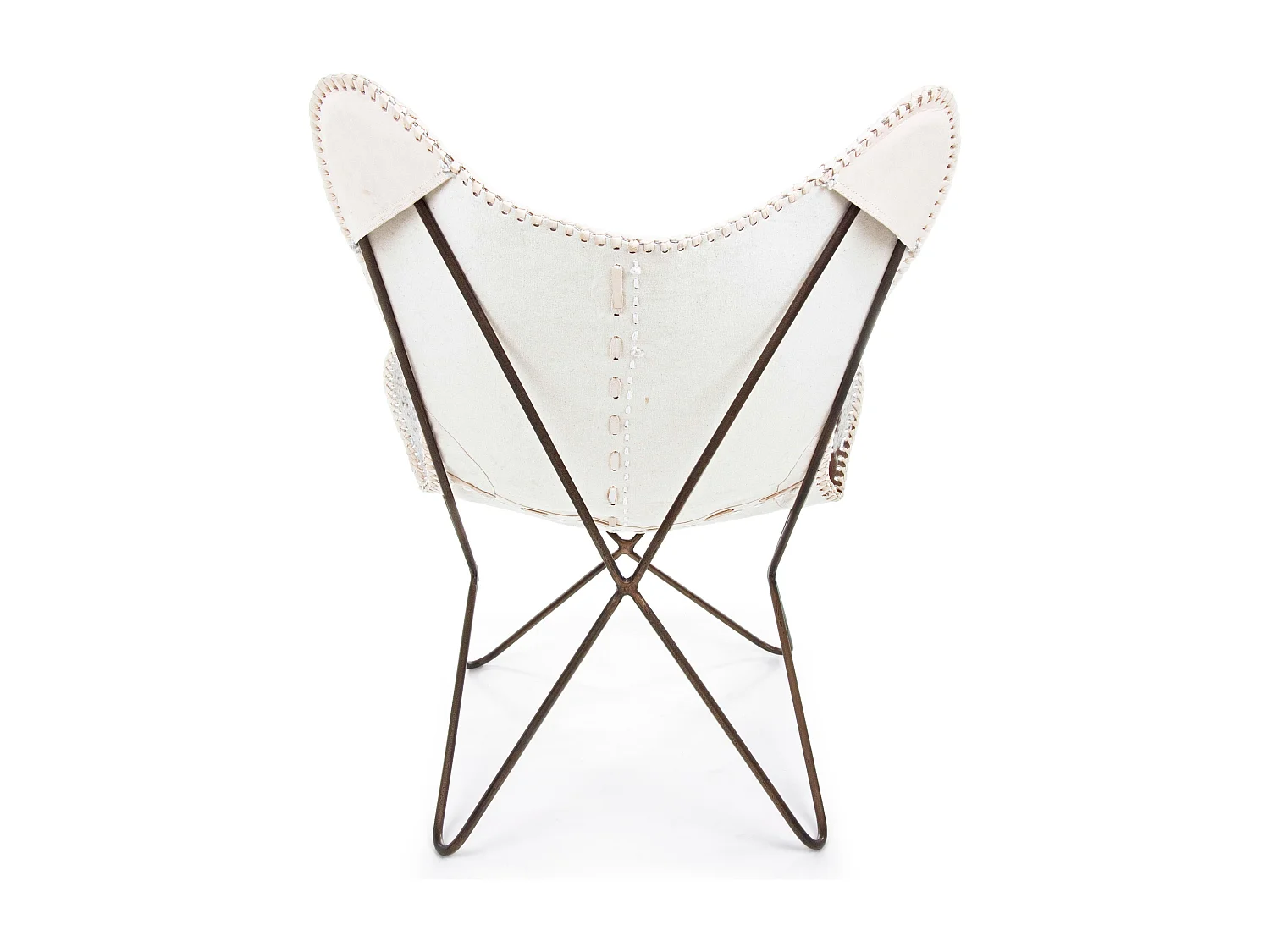 Chaise papillon cuir et pieds acier bicolore Berry - Lot de 2