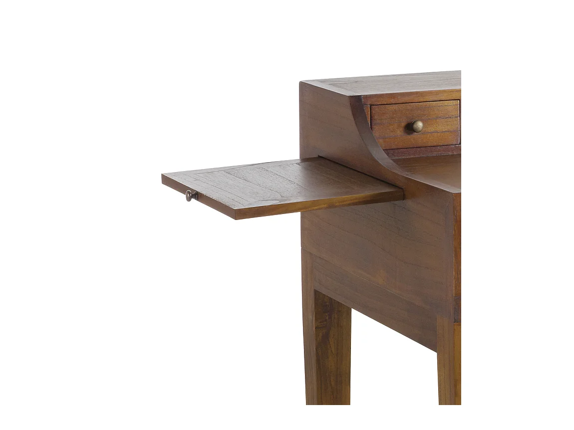 Bureau secrétaire en bois massif de Mindy 6 tiroirs Orka 125cm