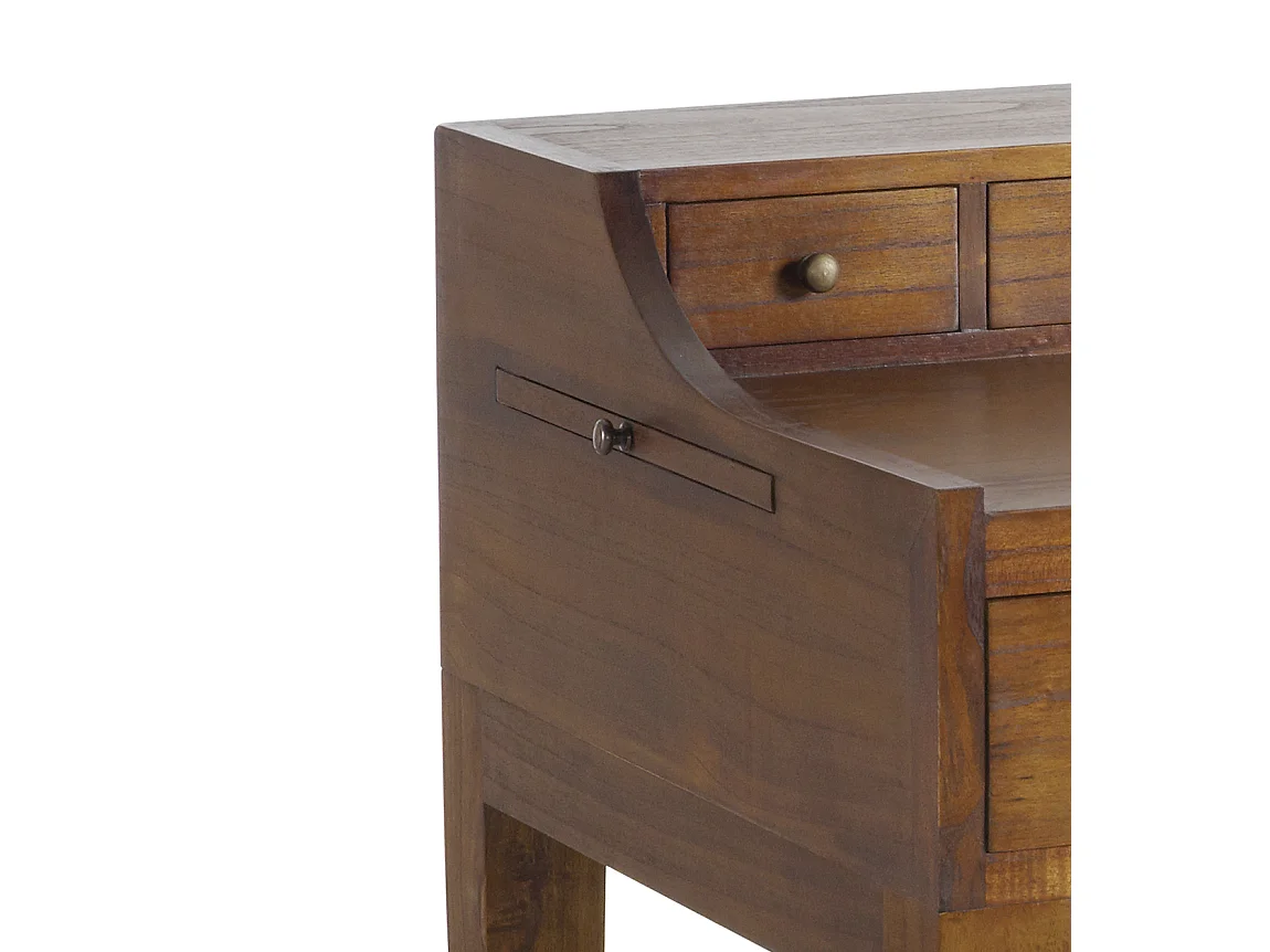 Bureau secrétaire en bois massif de Mindy 6 tiroirs Orka 125cm