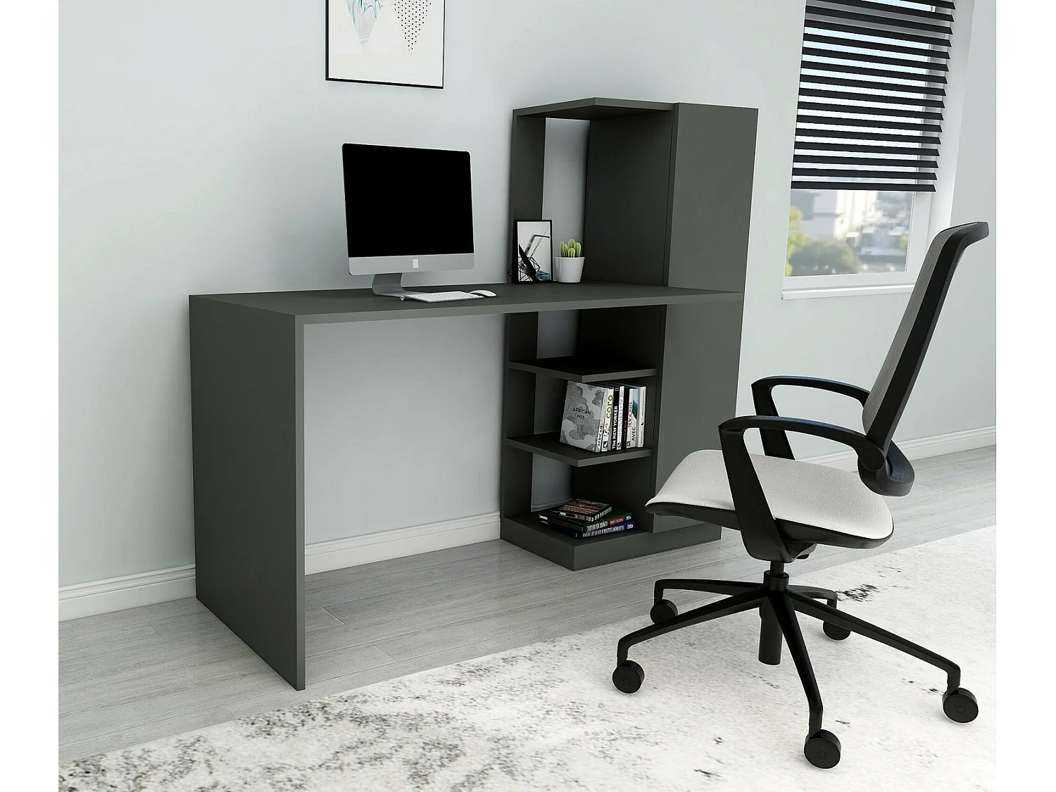 Scrivania da ufficio Kailua 589, Con porte, Il numero di porte: 1.00, 74x150x55cm