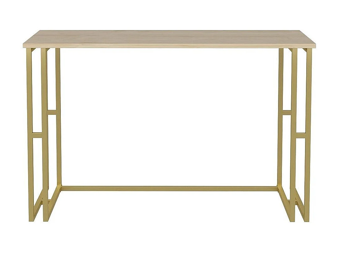 Bureau bois chêne clair et métal doré Kinoa 120cm
