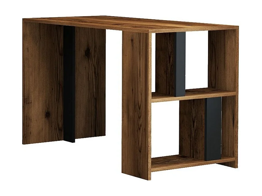 Ensemble bureau et bibliothèque Officium Bois Naturel et Anthracite