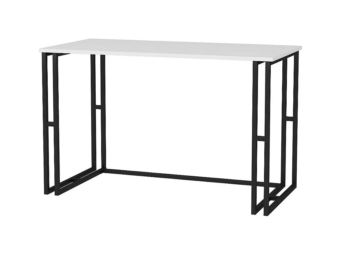 Bureau bois blanc et métal noir Kinoa 120cm