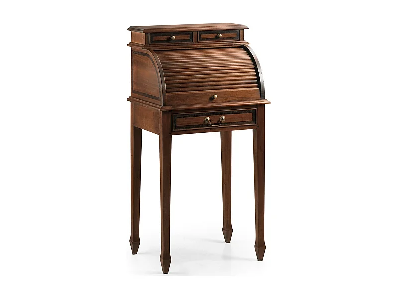 Petit bureau secrétaire en bois d'acajou marron Castle 55cm