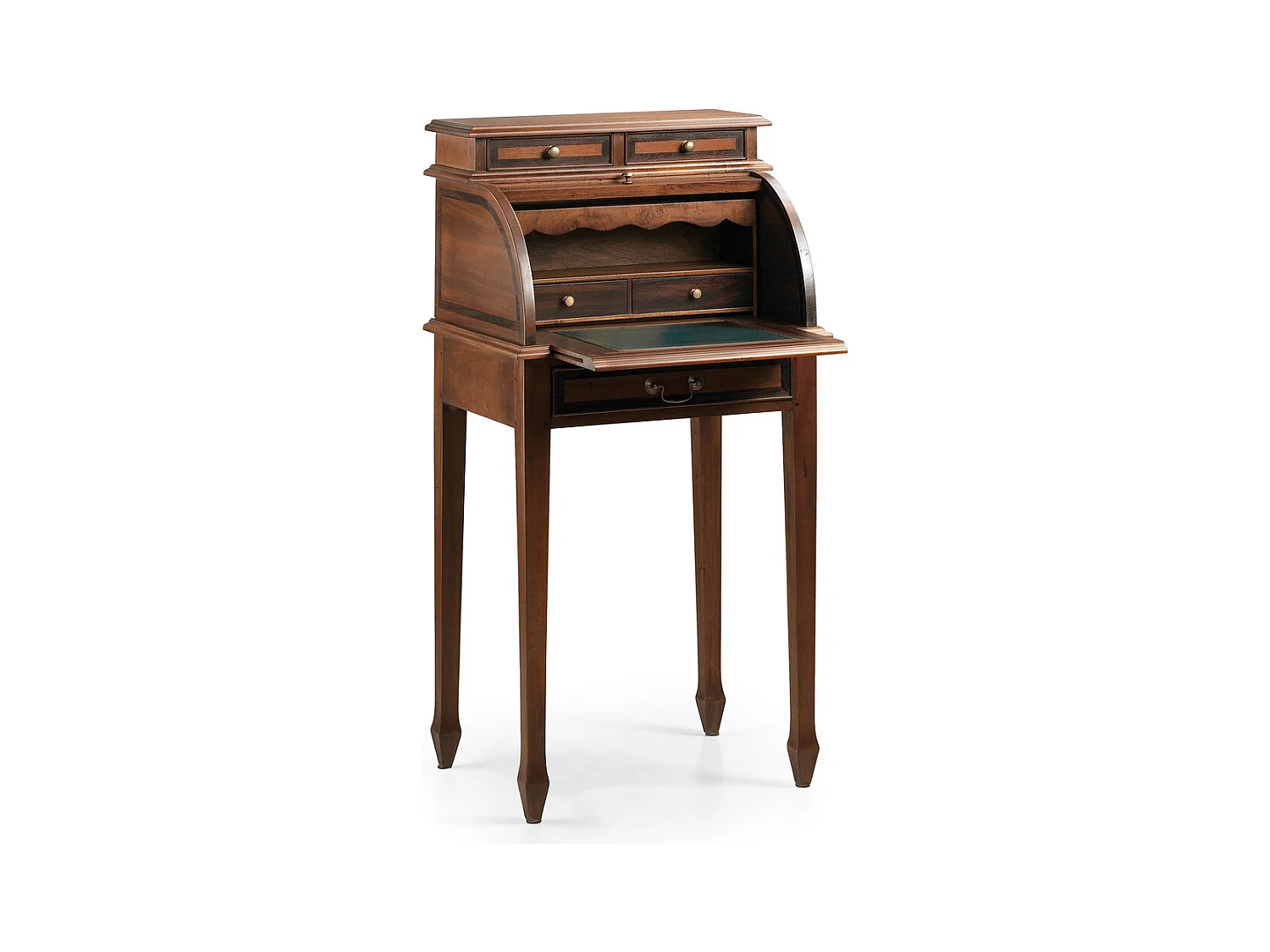 Petit bureau secrétaire en bois d'acajou marron Castle 55cm