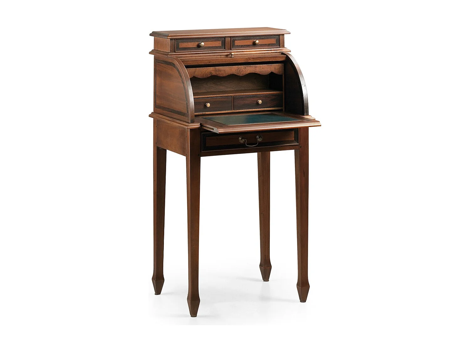 Petit bureau secrétaire en bois d'acajou marron Castle 55cm