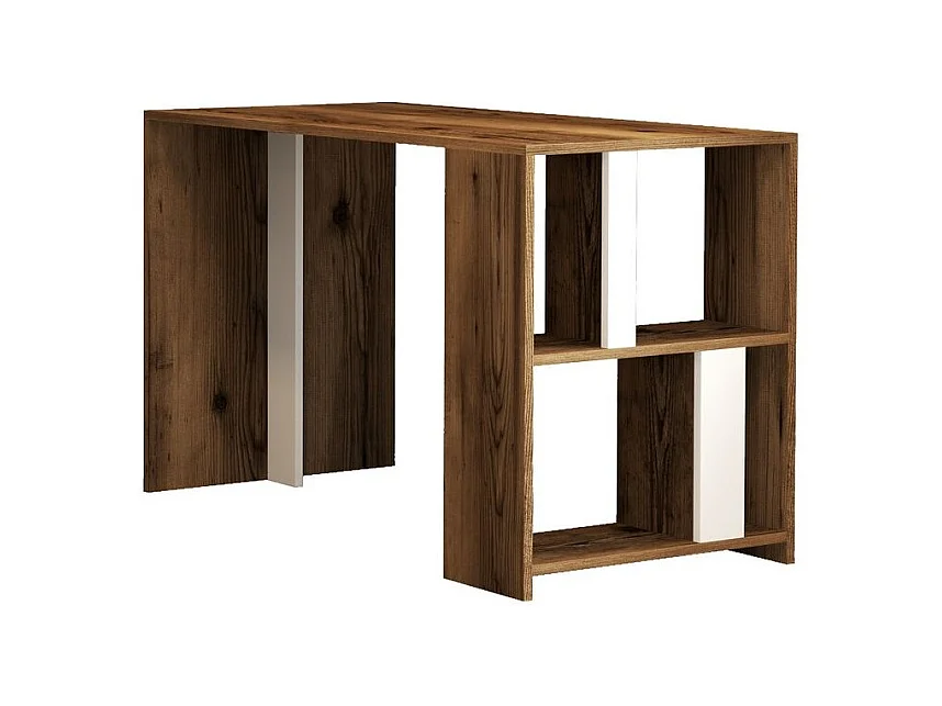 Ensemble bureau et bibliothèque Officium Bois Naturel et Blanc