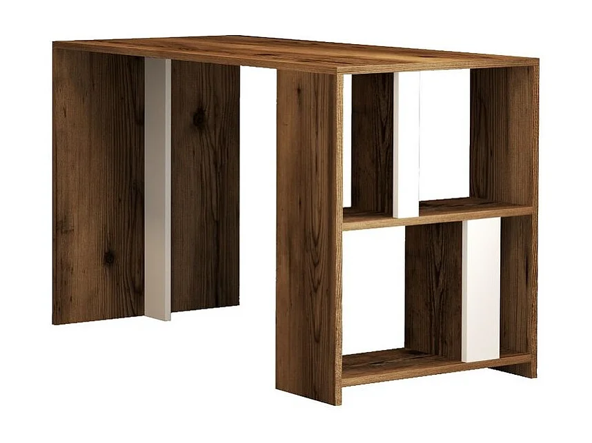 Ensemble bureau et bibliothèque Officium Bois Naturel et Blanc