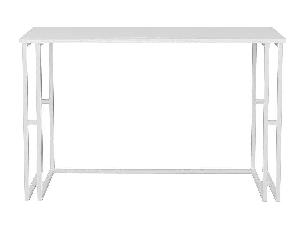 Bureau bois blanc et métal blanc Kinoa 120cm