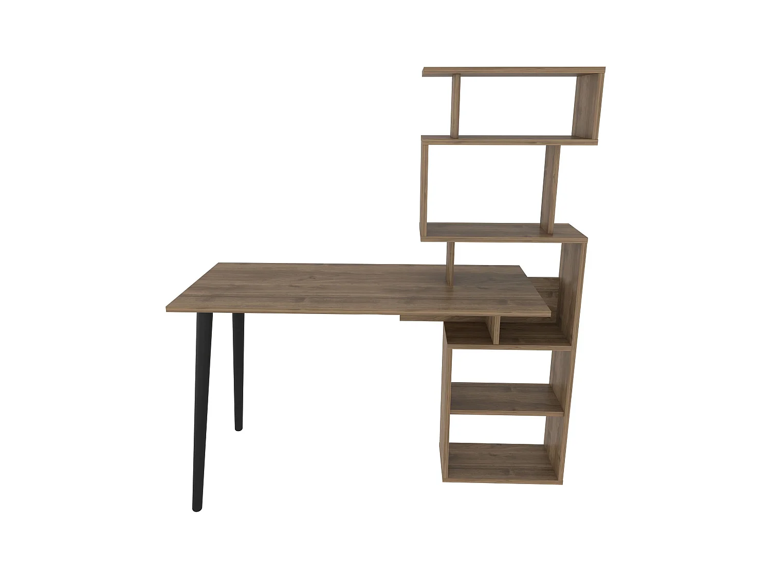 Bureau avec étagères Bardon L133cm Bois foncé