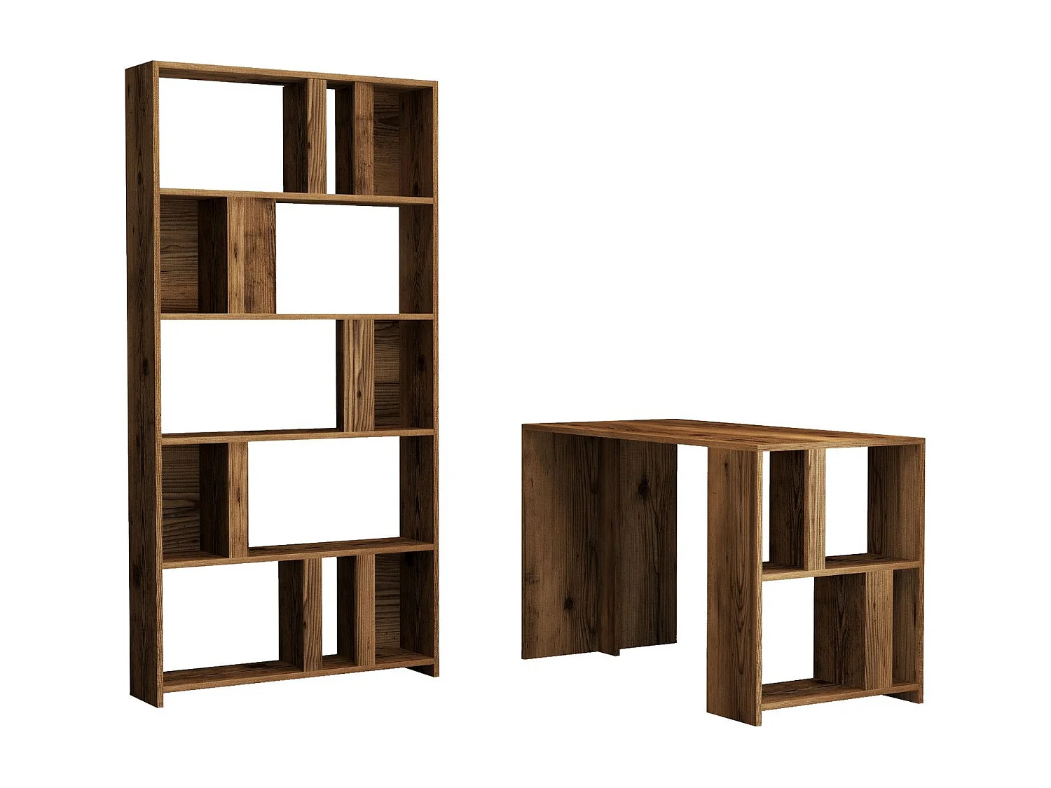 Secretária e Estante de Estudo Nogueira - Design Moderno e Funcional