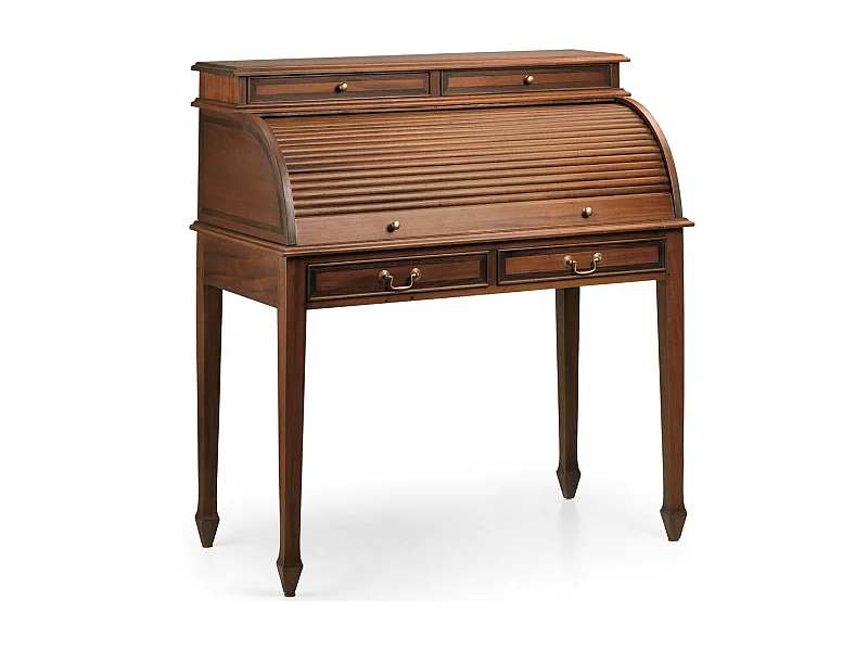 Bureau secrétaire en bois d'acajou marron Castle 105cm 2