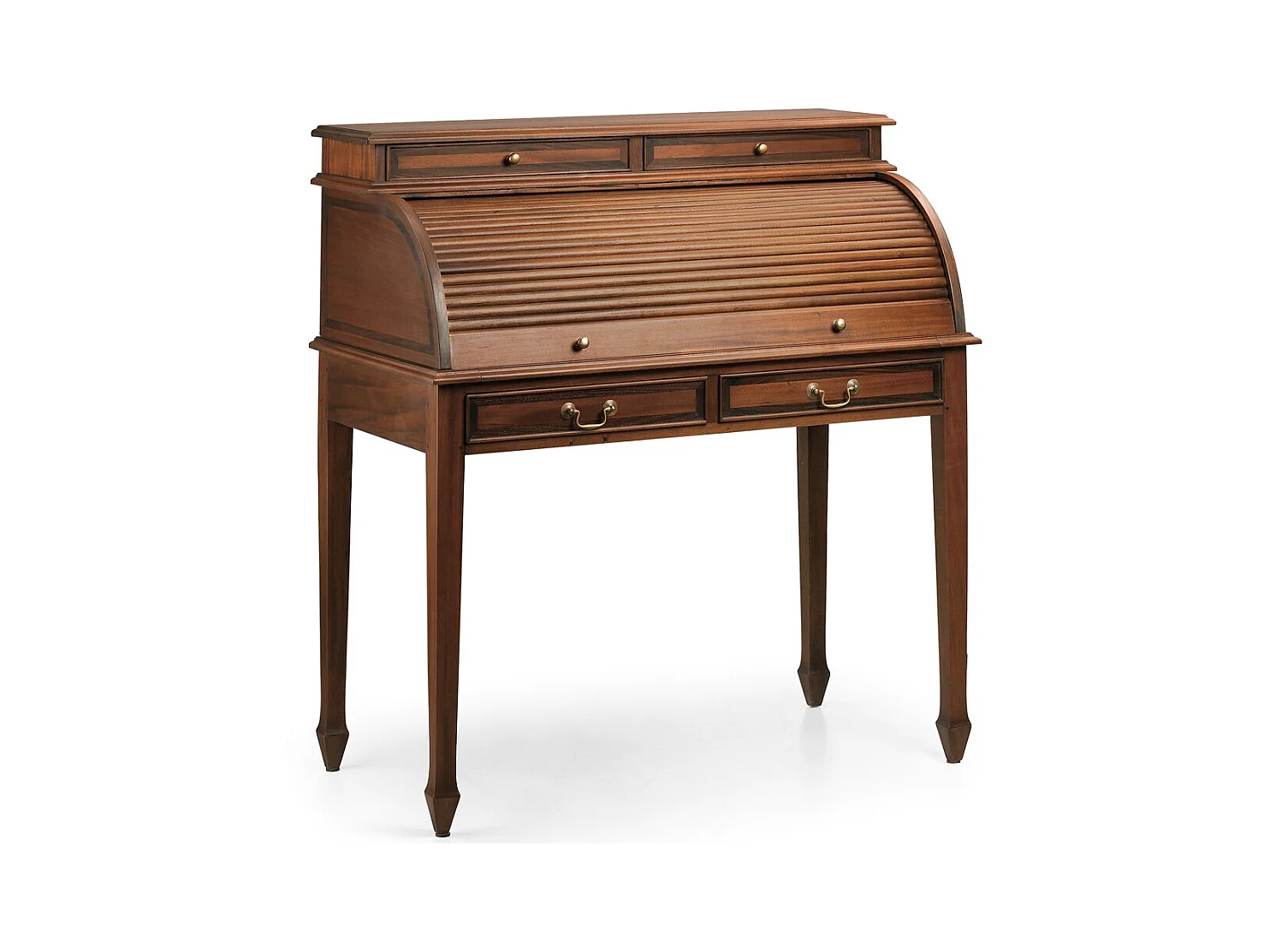 Bureau secrétaire en bois d'acajou marron Castle 105cm 2
