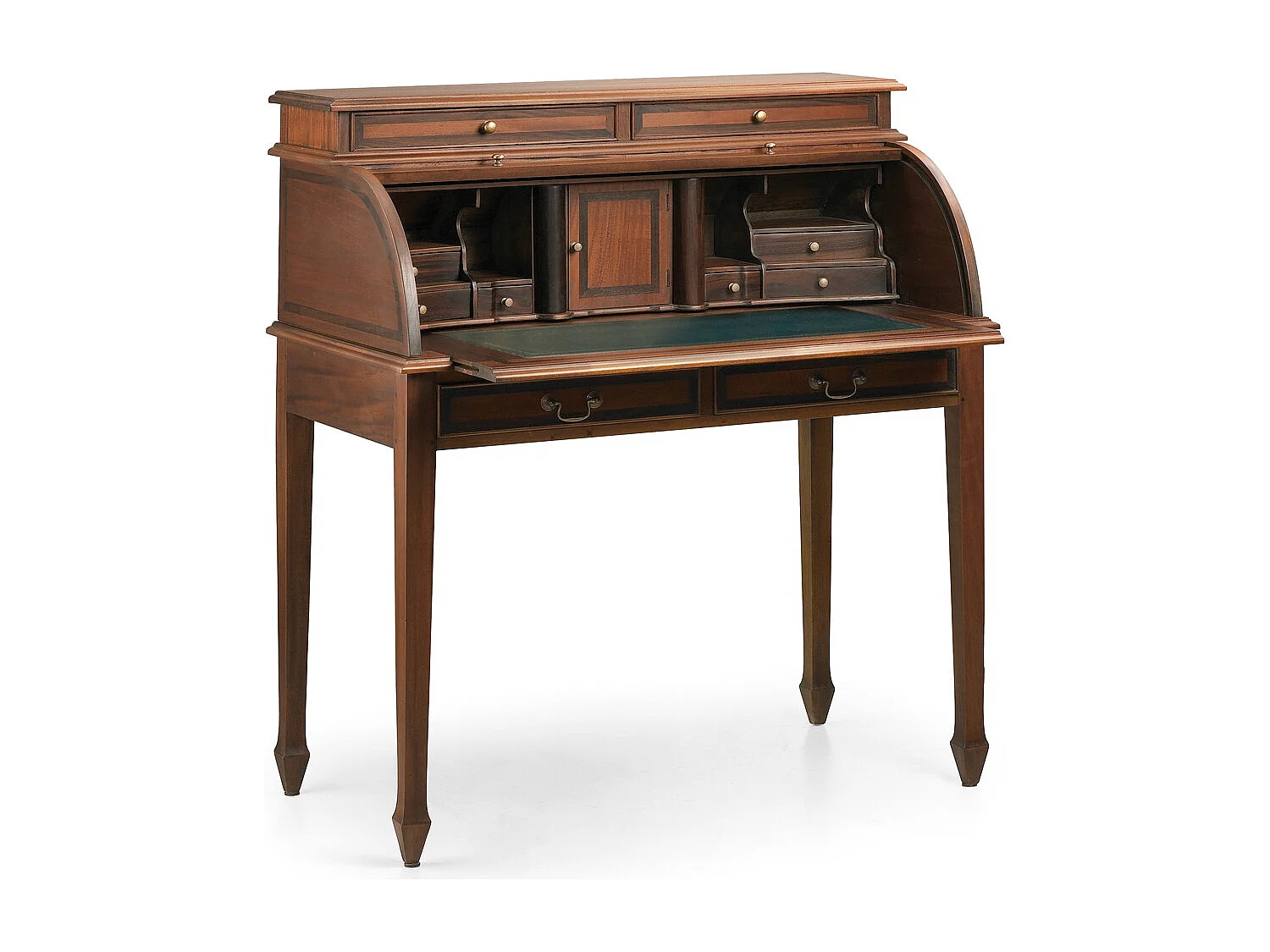 Bureau secrétaire en bois d'acajou marron Castle 105cm 2