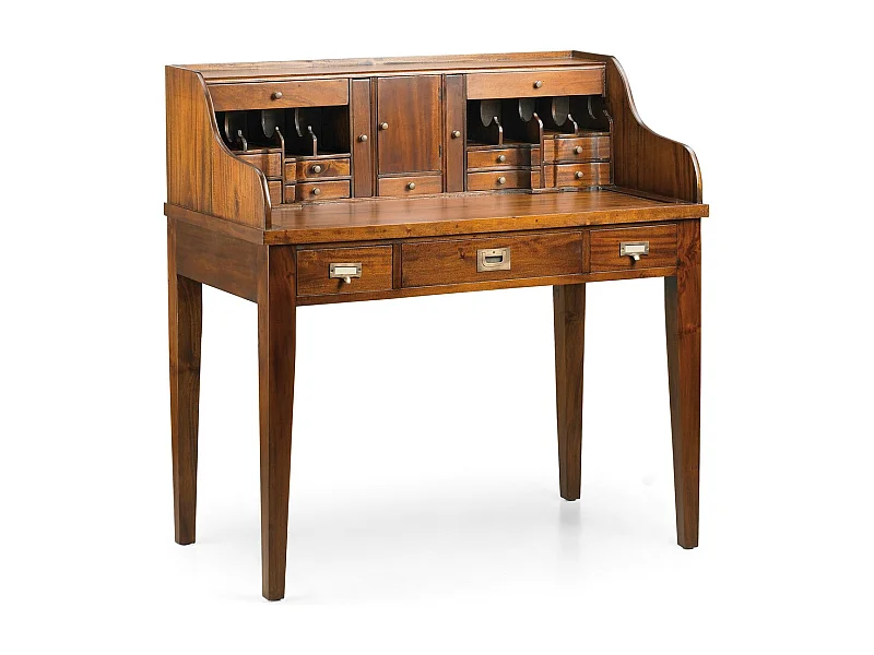 Bureau secrétaire en bois d'acajou massif FALKANE