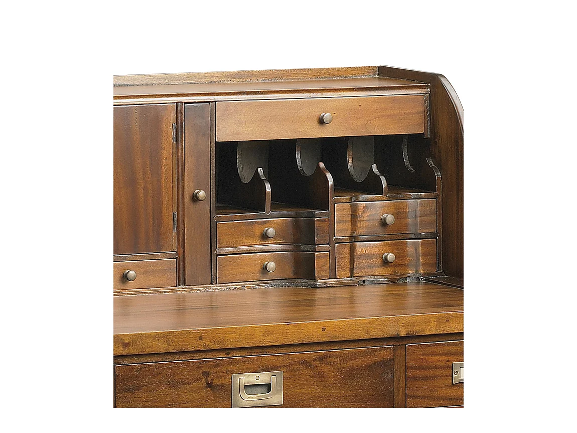 Bureau secrétaire en bois d'acajou massif FALKANE