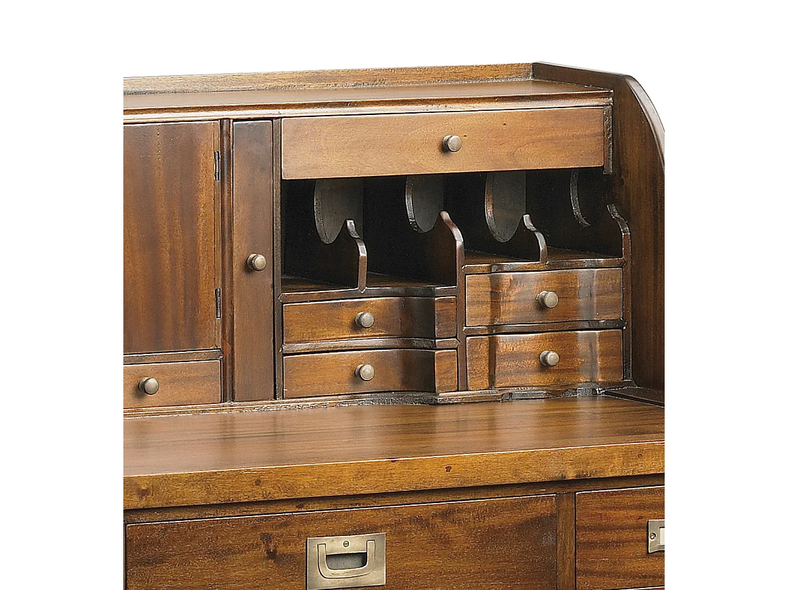 Bureau secrétaire en bois d'acajou massif FALKANE