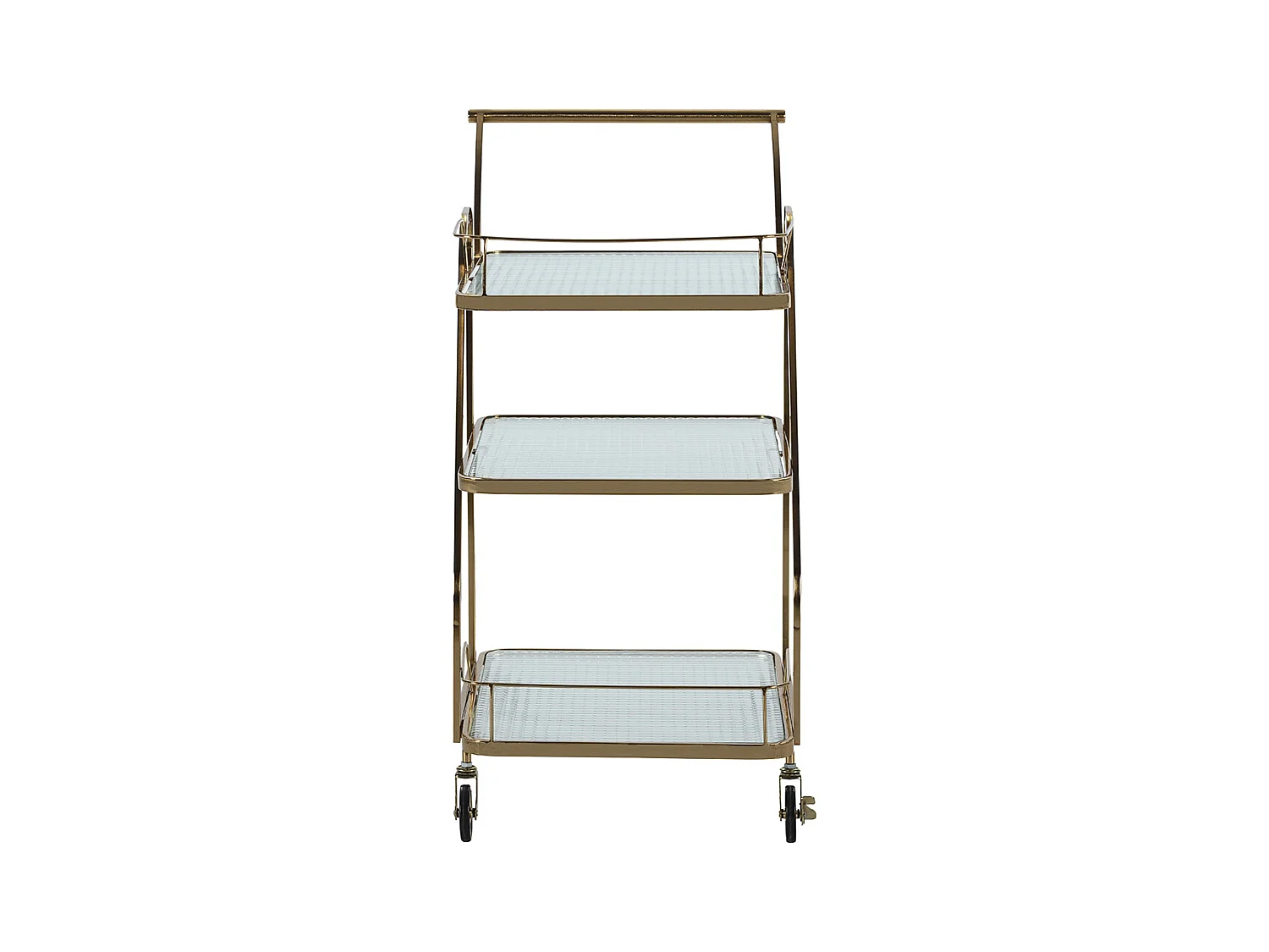Chariot de bar LIVIO en métal et verre doré – 63cm
