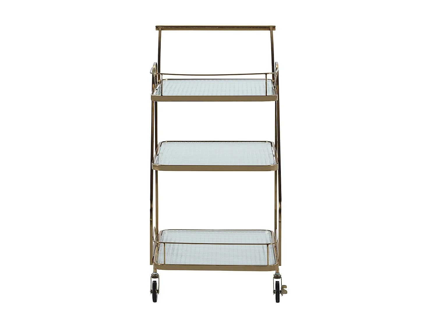 Chariot de bar LIVIO en métal et verre doré – 63cm