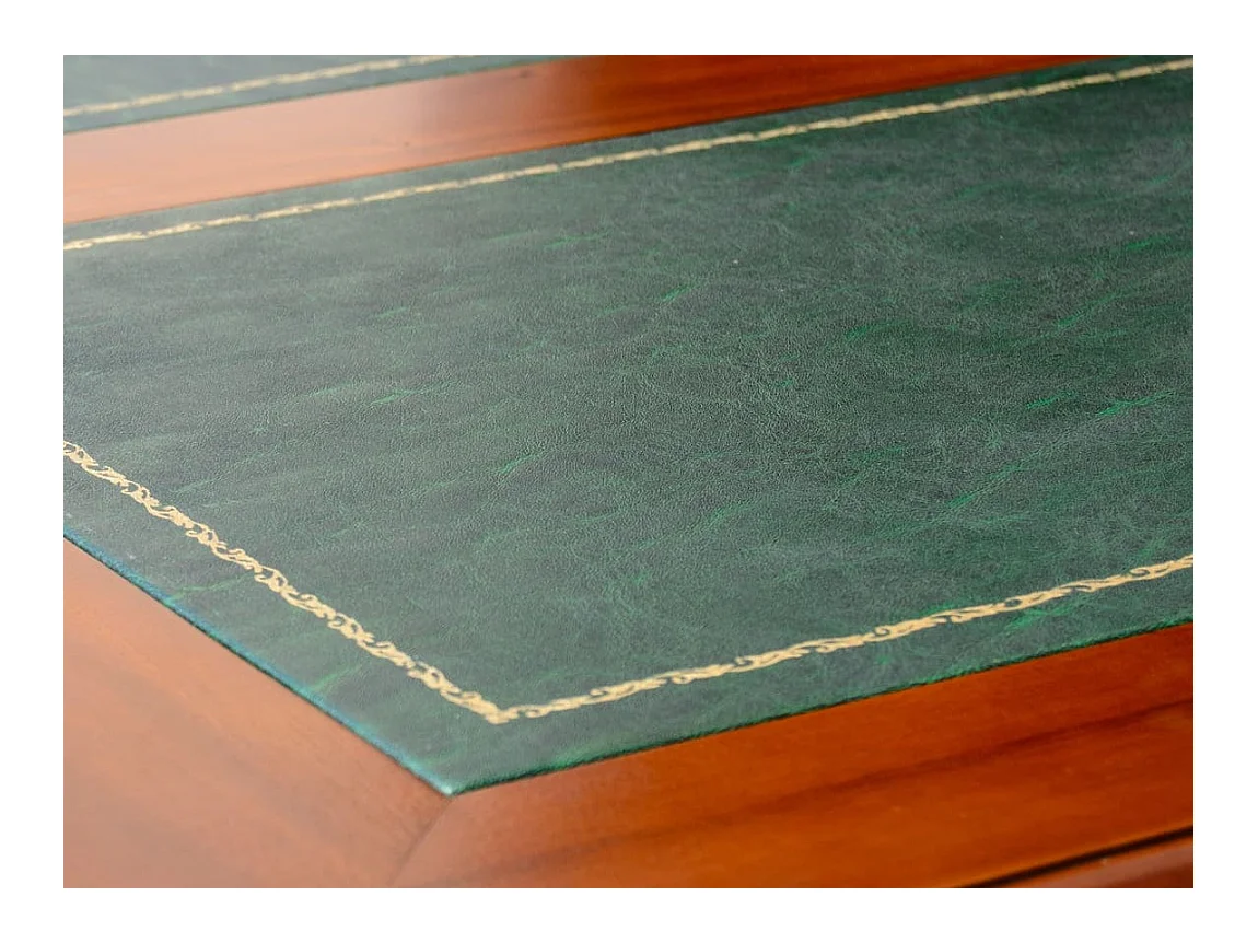 Bureau en bois massif d'acajou 5 tiroirs CASTLE 180cm