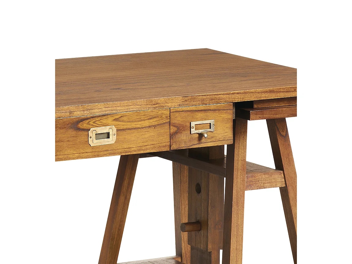 Bureau tréteaux réglable en bois massif ORKA