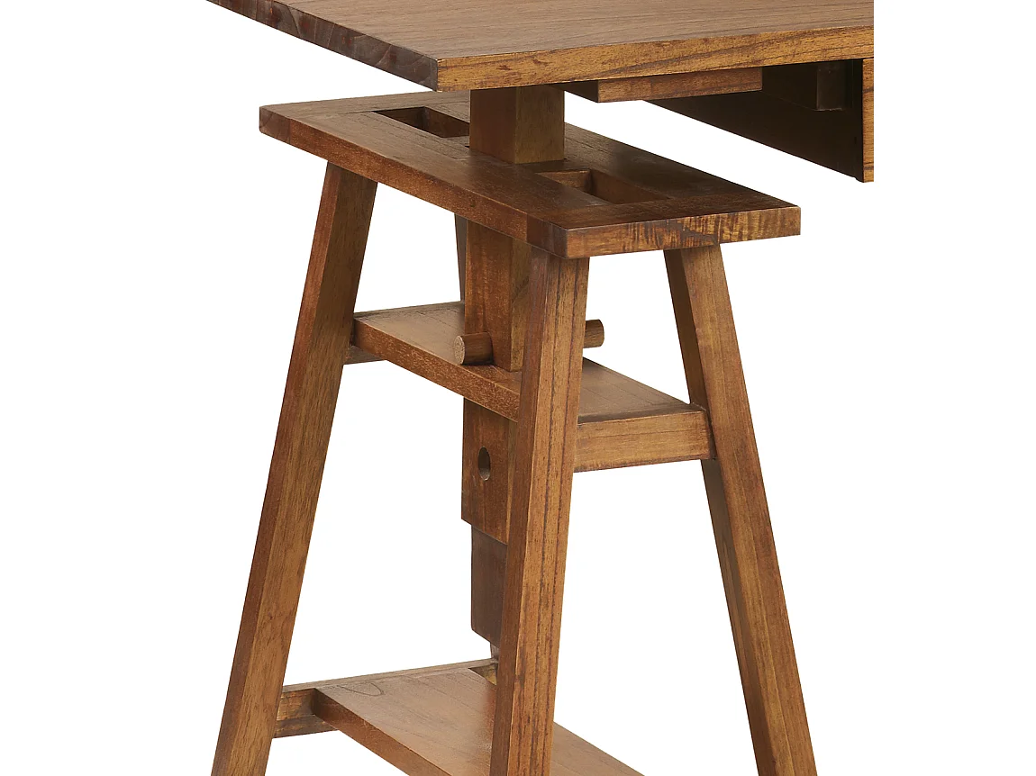 Bureau tréteaux réglable en bois massif ORKA