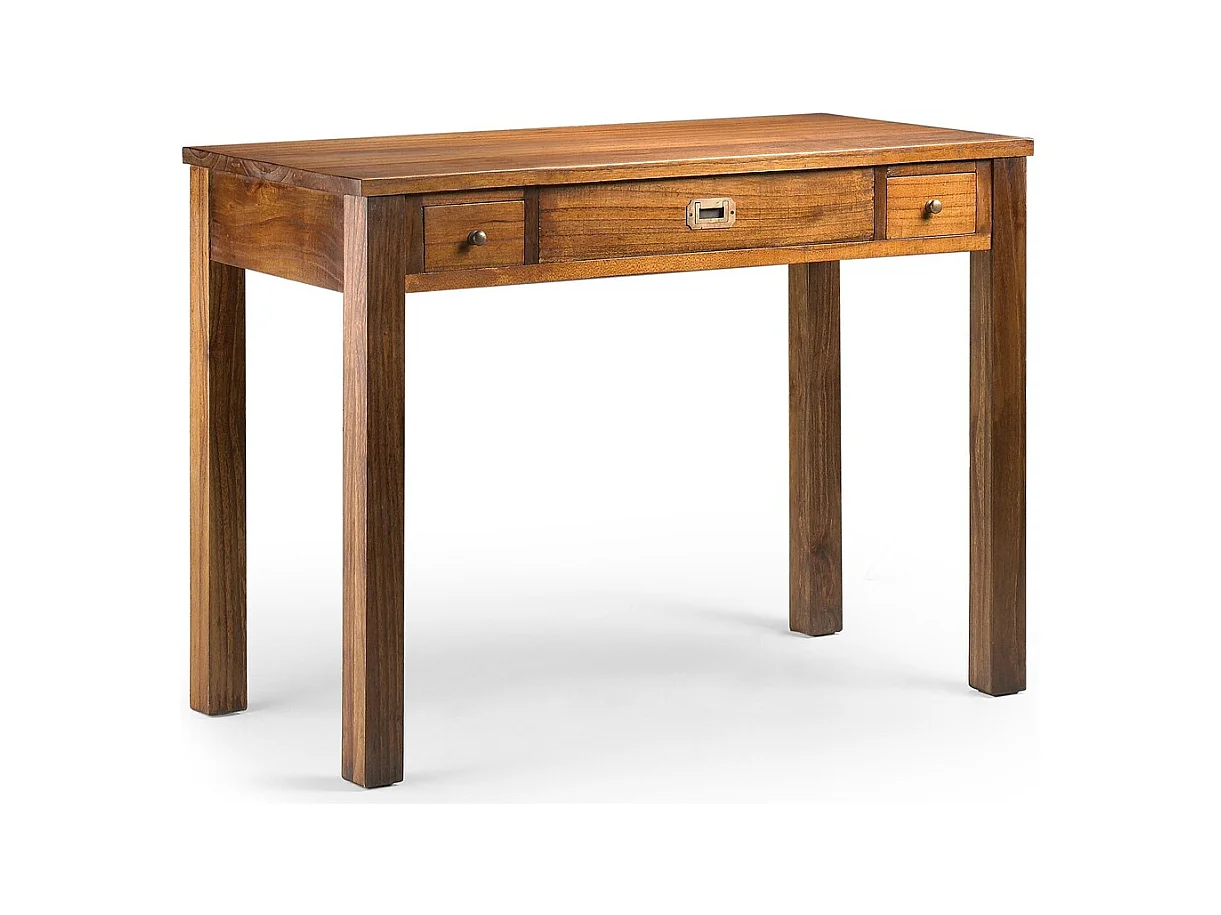 Bureau en bois massif de Mindy 3 tiroirs ORKA 110cm