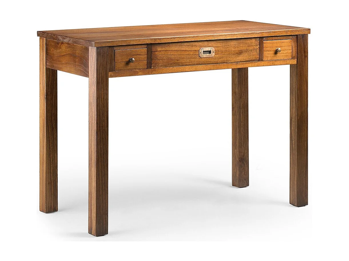 Bureau en bois massif de Mindy 3 tiroirs ORKA 110cm