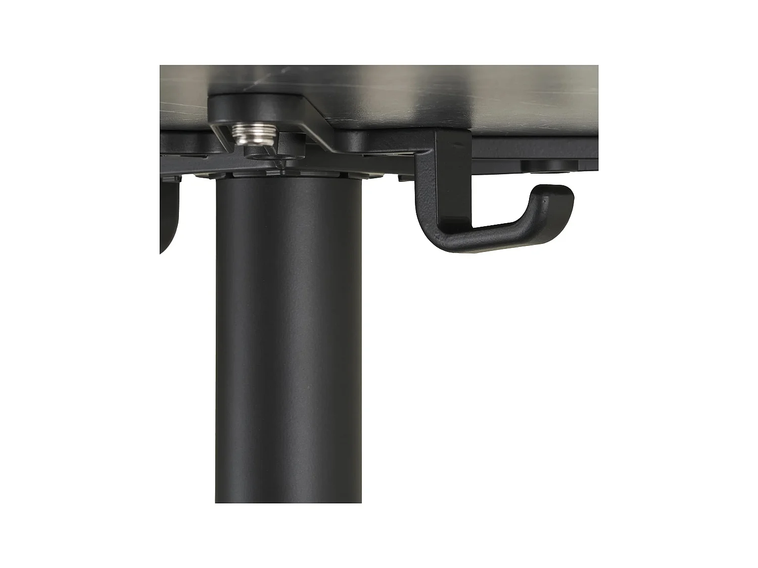 Table de bistrot ronde KUSTA Ø60cm – Plateau blanc aspect marbre, bord doré & pied métal noir