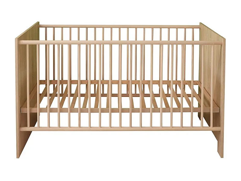 Bed met spijlen 70x140 cm licht eiken melamine Kenan