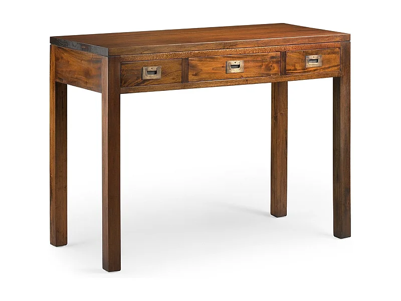 Bureau 3 tiroirs en bois d'acajou massif FALKANE