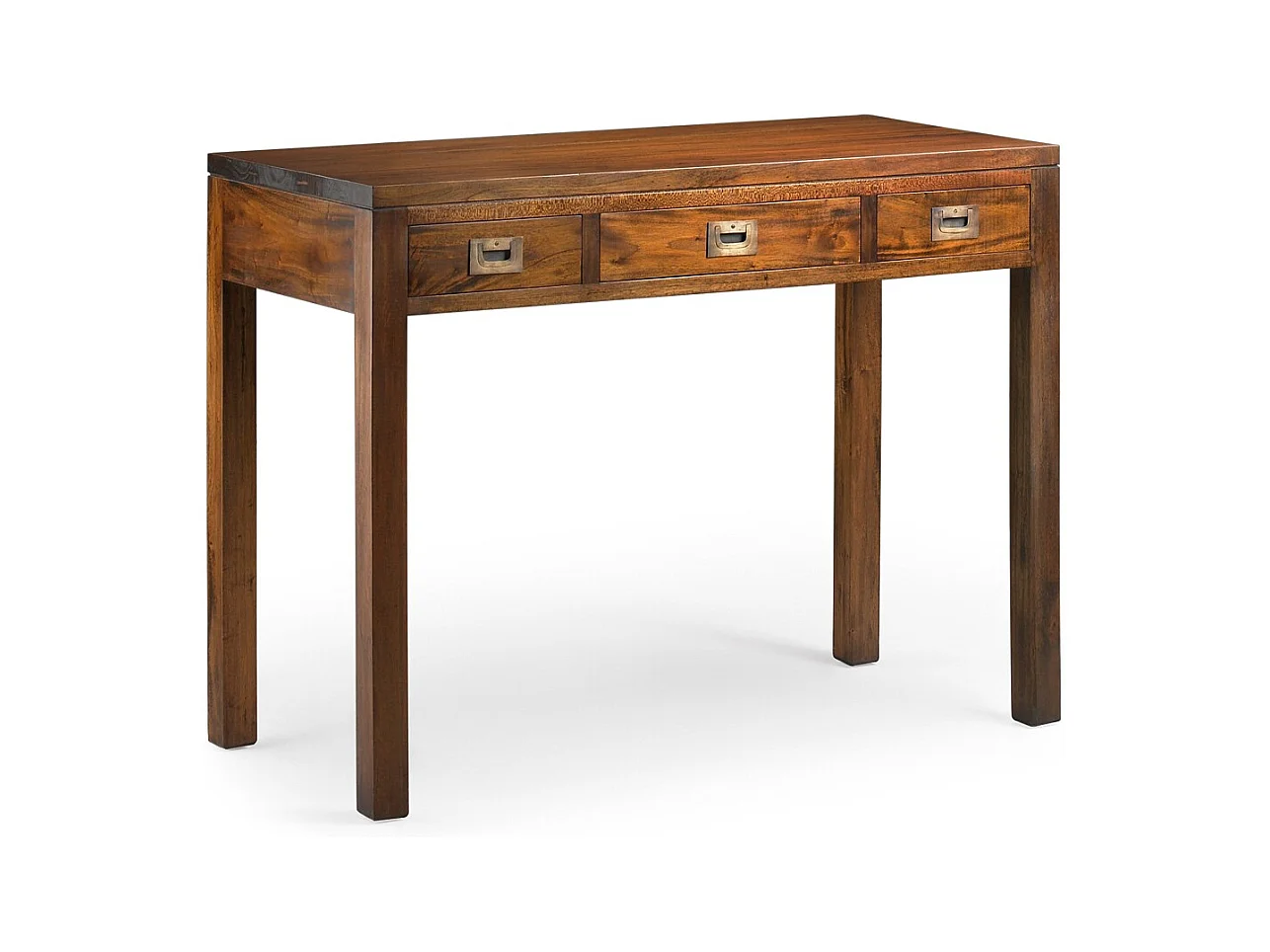 Bureau 3 tiroirs en bois d'acajou massif FALKANE