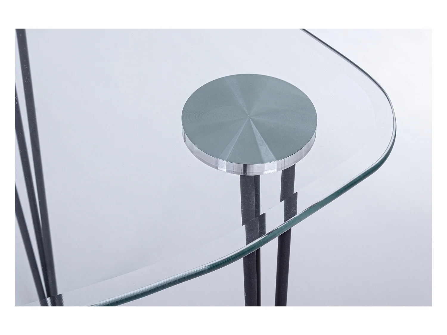 Bureau van gehard glas en zwart stalen poten Randy 120 cm