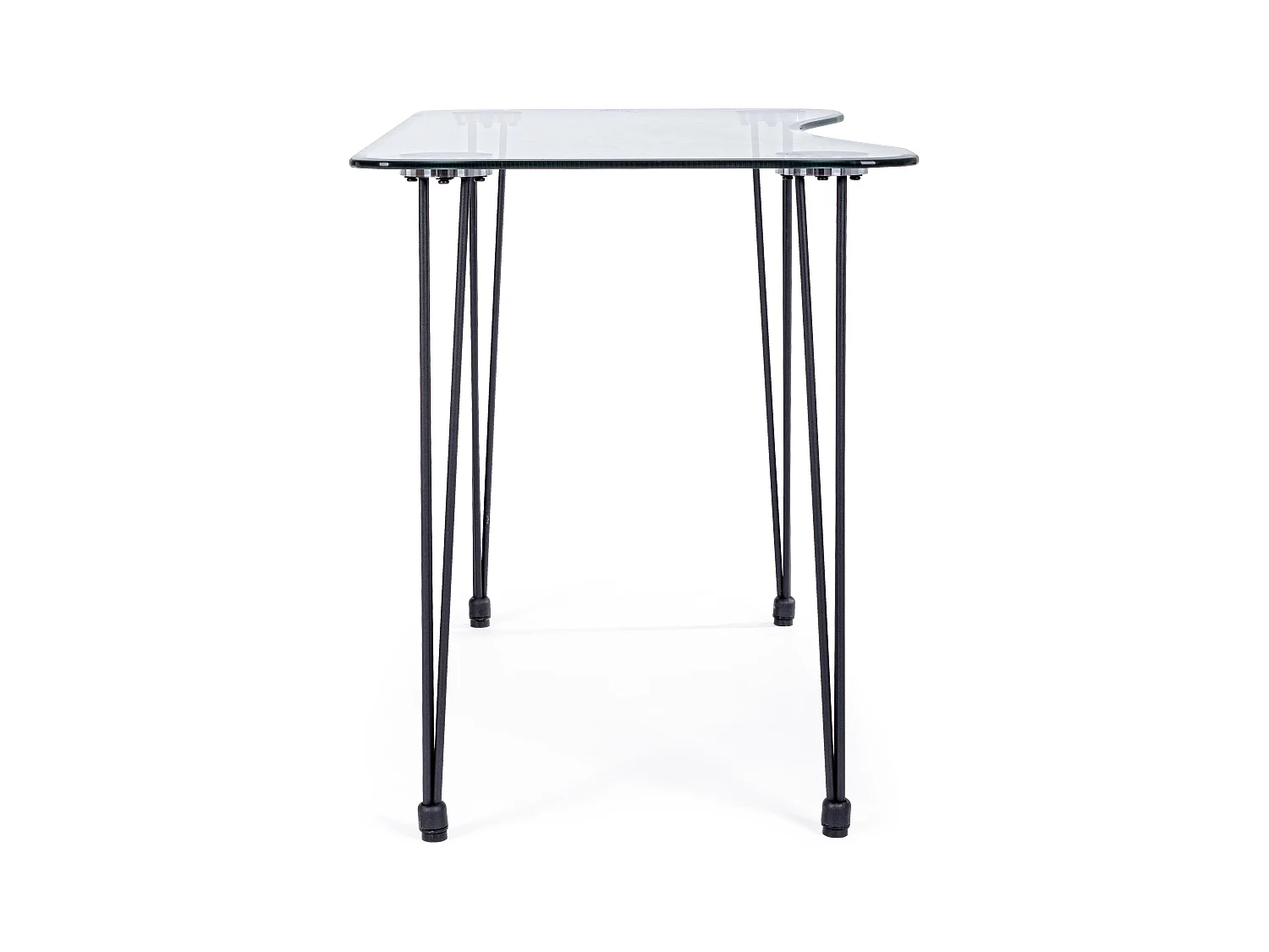 Bureau van gehard glas en zwart stalen poten Randy 120 cm