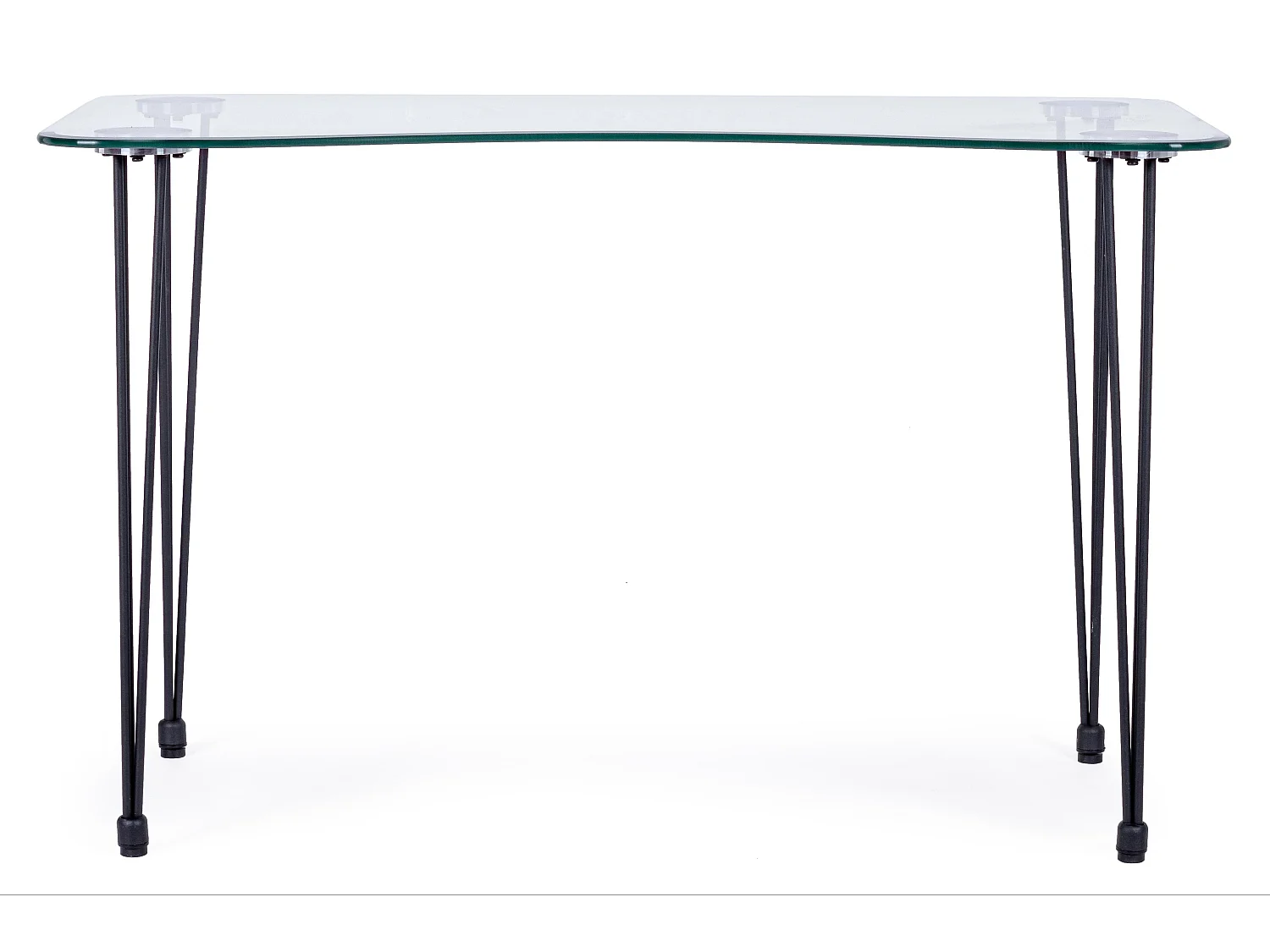 Bureau verre trempé et pieds en acier noir Randy 120cm
