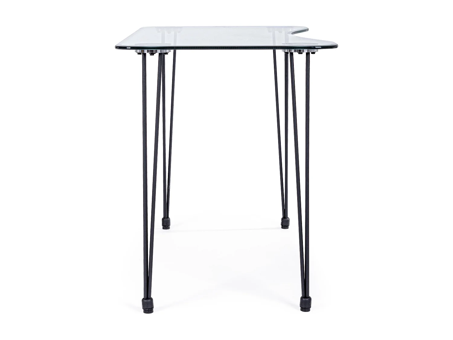 Bureau verre trempé et pieds en acier noir Randy 120cm