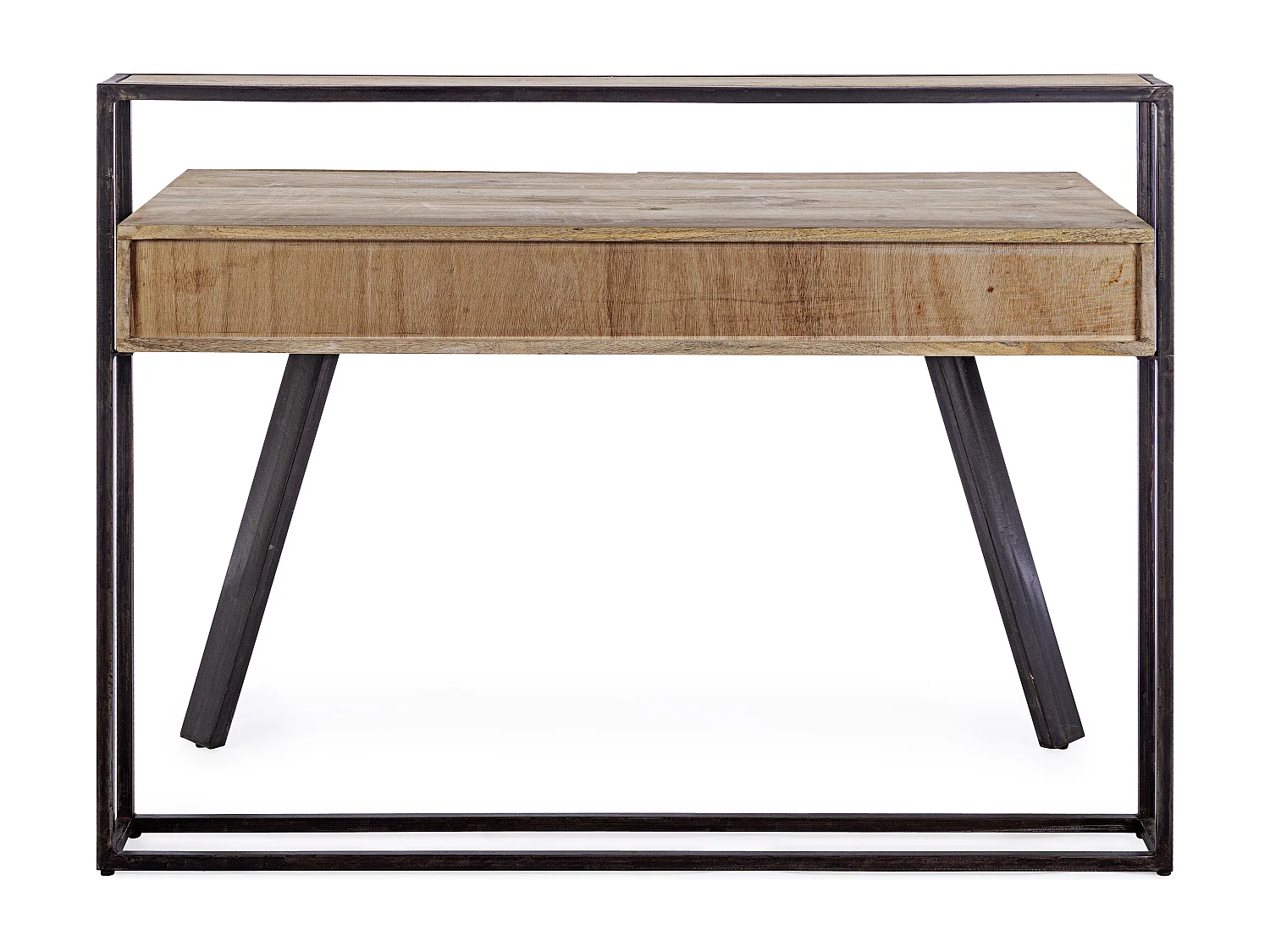 Bureau industriel bois de manguier recyclé et acier noir Kramer 120cm