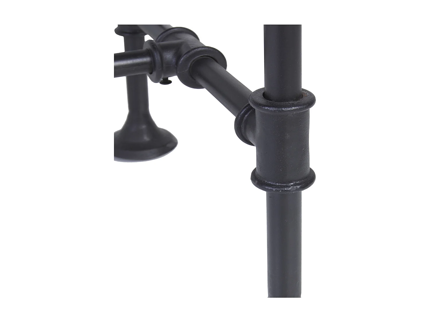 Industrieel bureau 2 laden zwart ijzer en bruin mangohout Kouba 135 cm