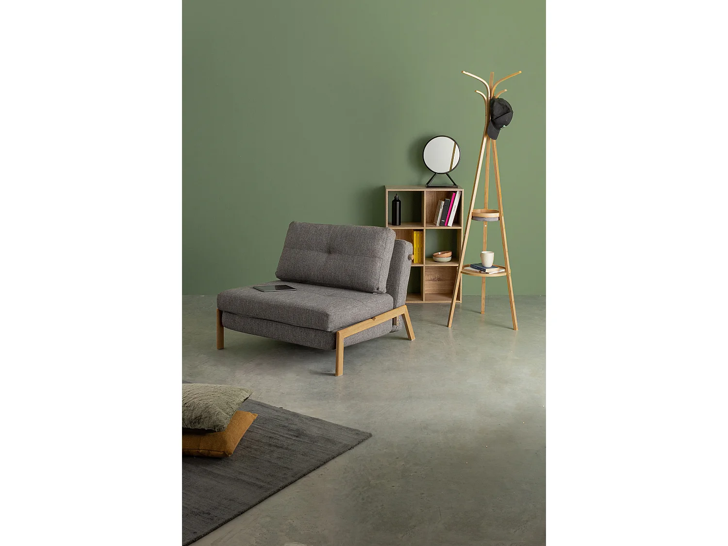 Fauteuil convertible tissu KOREN - Design nordique