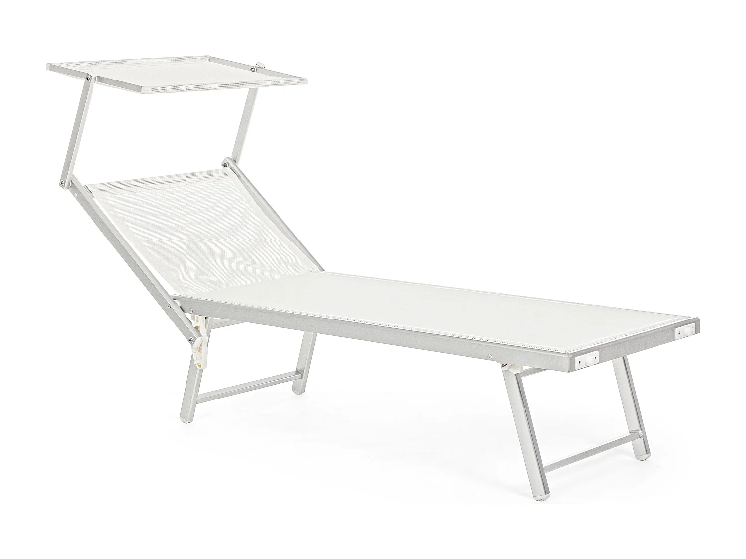 Chaise longue pliante en aluminium blanc Jorgia - Lot de 2