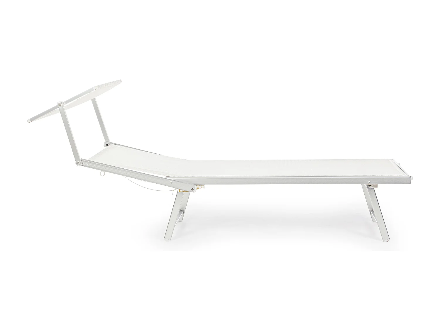 Chaise longue pliante en aluminium blanc Jorgia - Lot de 2