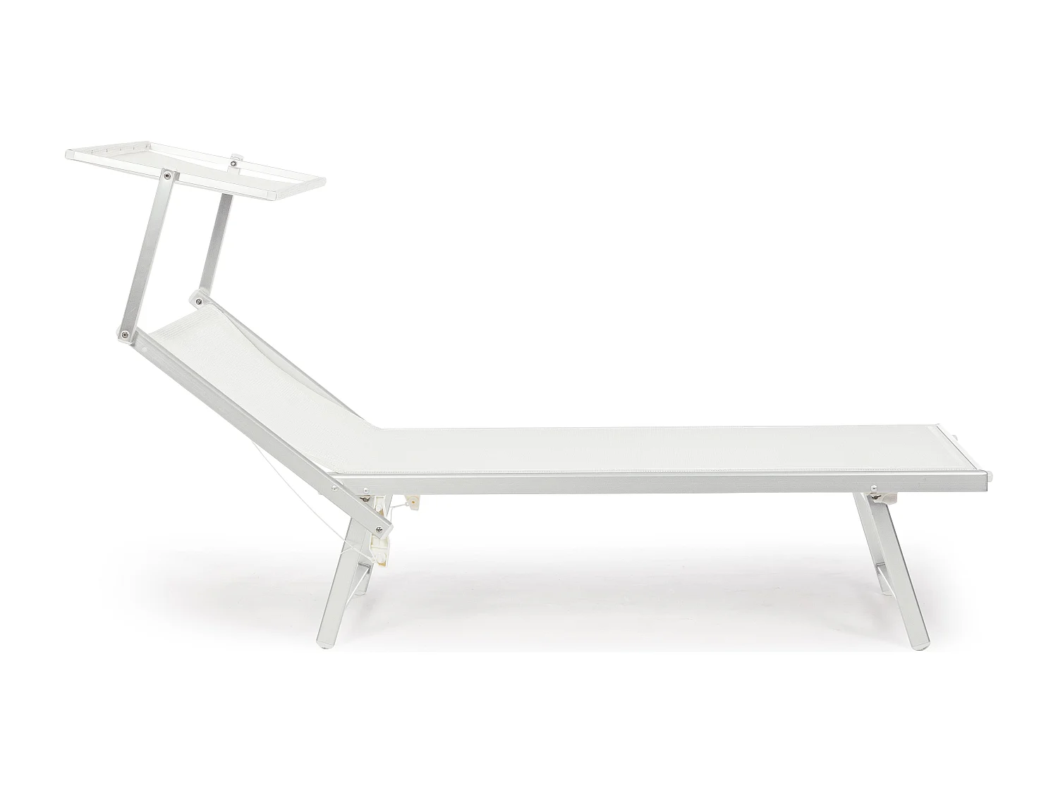 Chaise longue pliante en aluminium blanc Jorgia - Lot de 2