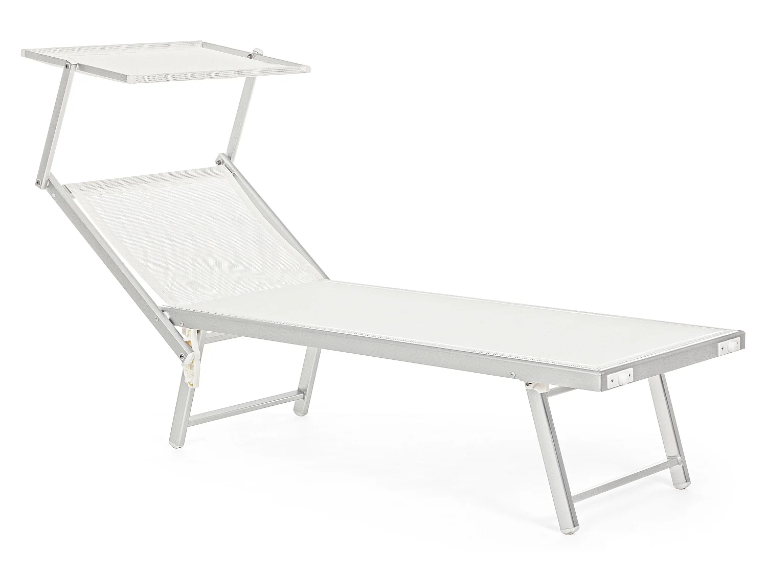 Chaise longue pliante en aluminium blanc Jorgia - Lot de 2